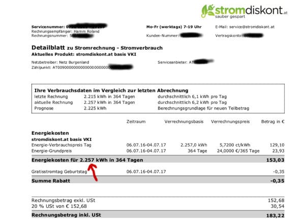 Strom sparen - Strom Rechnung